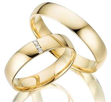 2 x 585 Trauringe 5.00mm Gelbgold ECHT GOLD Eheringe schlichte Spannring LM.07.585.V2 Juwelier Echtes Gold Verlobunsringe Wedding Rings Trouwringen - 9