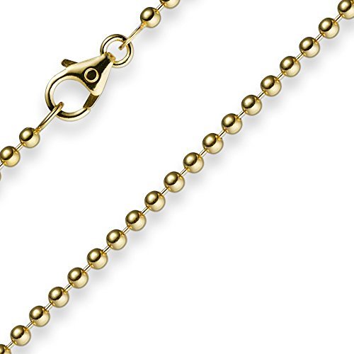 2,5mm Kette Goldkette Halskette Kugelkette Gold 585 42cm Gelbgold Unisex aus