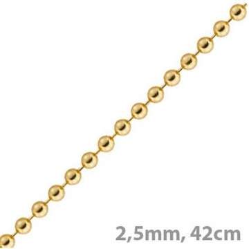 2,5mm Halskette Kugelkette Goldkette Gold Unisex Gelbgold Kette 585 42cm aus