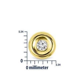 Miore Ohrringe Damen 0.10 Ct Solitär Diamant runde Ohrstecker aus Gelbgold 18 Karat / 750 Gold, Ohrschmuck - 5