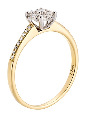 Weißgold ct Gold Gelbgold Brillant Diamant 585 Solitaire Verlobungsring bicolor aus 0,28 mit Damenring Aurum Ardeo Solitär-Ring