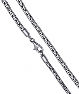 Kuzzoi Massive 925 Silber Königskette Herren Halskette, Dicke 4mm, Länge 50  cm, mit Schmuckbox, Herrenkette Silberkette ohne Anhänger - 0110970118_50