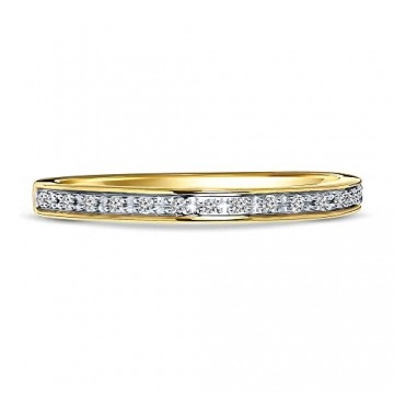 Miore Ring Damen 0.05 Ct Diamant Ewigkeitsring aus Gelbgold 9 Karat / 375 Gold, Schmuck mit Diamanten Brillanten - 3