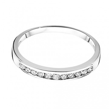 Orovi Damen-Ring Memoire Hochzeitsring Weißgold 14 Karat (585) Brillianten 0.20 carat Verlobungsring Diamantring - 2